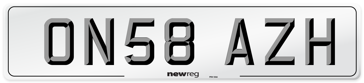 ON58 AZH Number Plate from New Reg